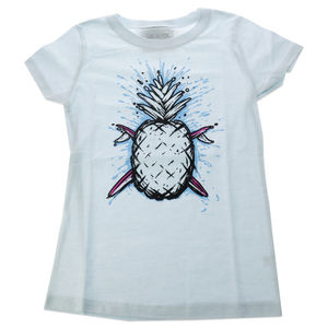 Kids Premium Crew Tee-Pineapples-Ice Blue by DelSol for Kids-1 Pc T-Shirt (YM)